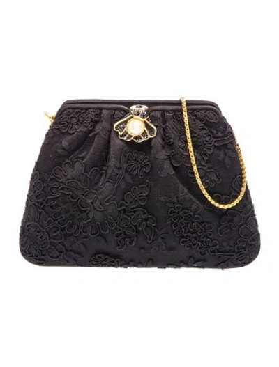 Pre-owned Judith Leiber Lace Clutch In Black