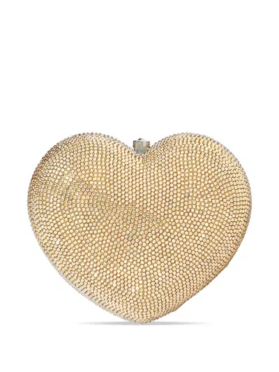 Judith Leiber L'amour 心形缀饰手拿包 In Gold