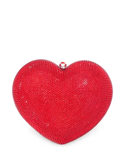 Judith Leiber L'amour Petit Coeur Clutch Bag In Red
