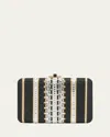 Judith Leiber Lattice Crystal Slim Clutch Bag In Champagne Jet Multi
