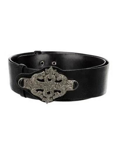 Pre-owned Judith Leiber Leather Belt In Black