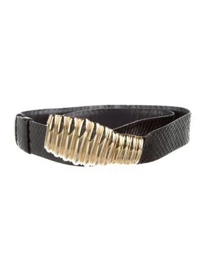 Pre-owned Judith Leiber Leather Belt In Black
