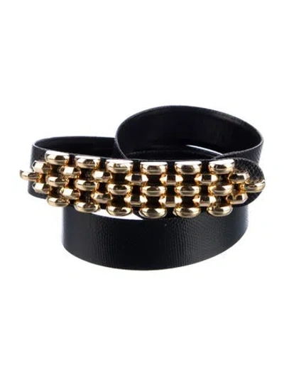 Pre-owned Judith Leiber Leather Belt In Black
