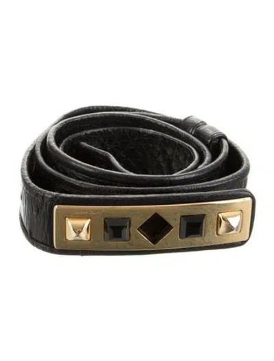 Pre-owned Judith Leiber Leather Belt In Black