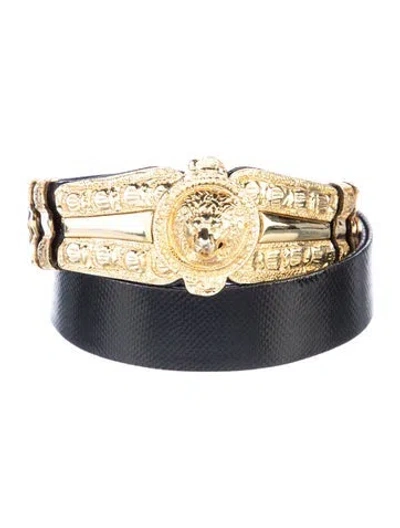 Pre-owned Judith Leiber Leather Belt In Black