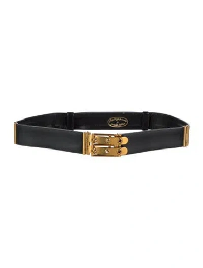 Pre-owned Judith Leiber Leather Belt In Black