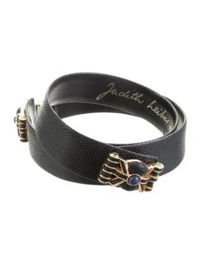 Pre-owned Judith Leiber Leather Belt In Blue