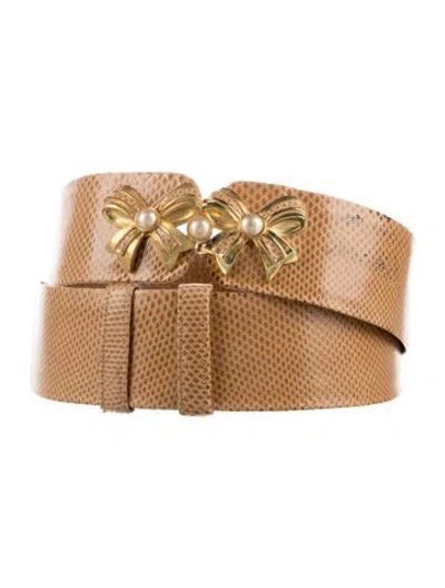 Pre-owned Judith Leiber Leather Belt In Brown