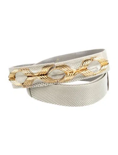 Pre-owned Judith Leiber Leather Belt In Green