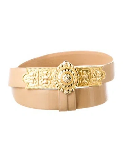 Pre-owned Judith Leiber Leather Belt In Neutral