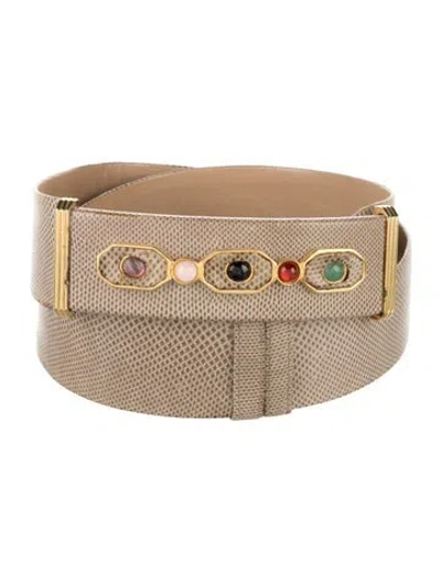 Pre-owned Judith Leiber Leather Belt In Neutral