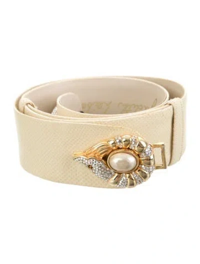 Pre-owned Judith Leiber Leather Belt In Neutral