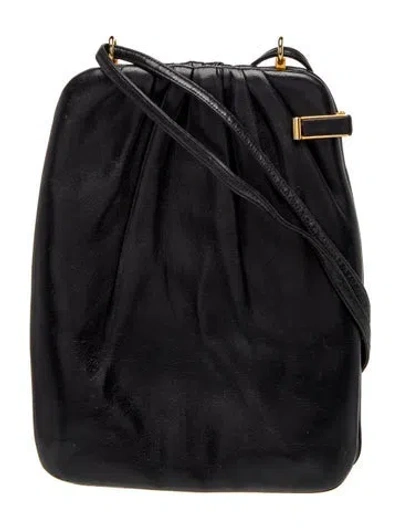 Pre-owned Judith Leiber Leather Bucket Bag Vintage In Black