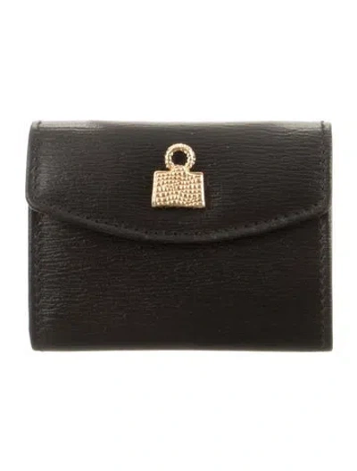 Pre-owned Judith Leiber Leather Card Holder In Black