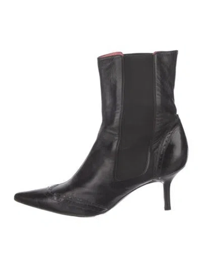 Pre-owned Judith Leiber Leather Chelsea Boots In Black