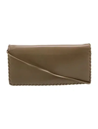 Pre-owned Judith Leiber Leather Clutch In Neutral