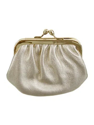 Pre-owned Judith Leiber Leather Coin Pouch In Gold/metallic