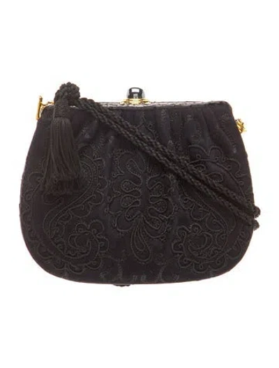 Pre-owned Judith Leiber Leather Crossbody Bag In Black