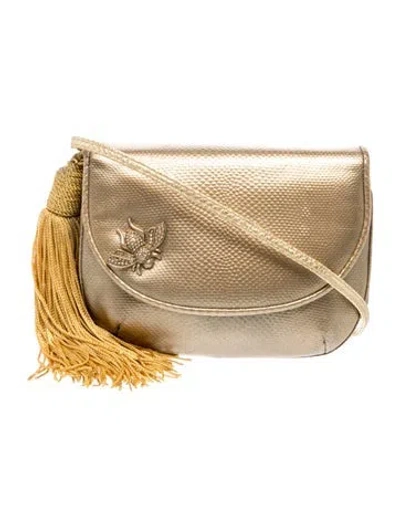 Pre-owned Judith Leiber Leather Crossbody Bag In Neutrals
