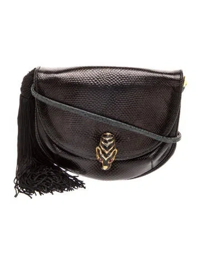 Pre-owned Judith Leiber Leather Crossbody Bag Vintage In Black
