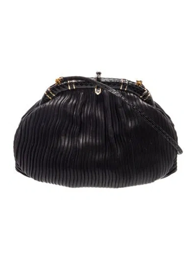 Pre-owned Judith Leiber Leather Evening Bag In Black