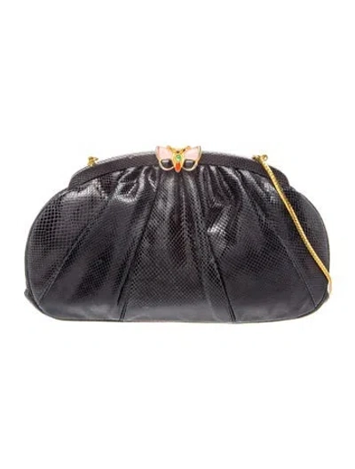 Pre-owned Judith Leiber Leather Evening Bag In Blue