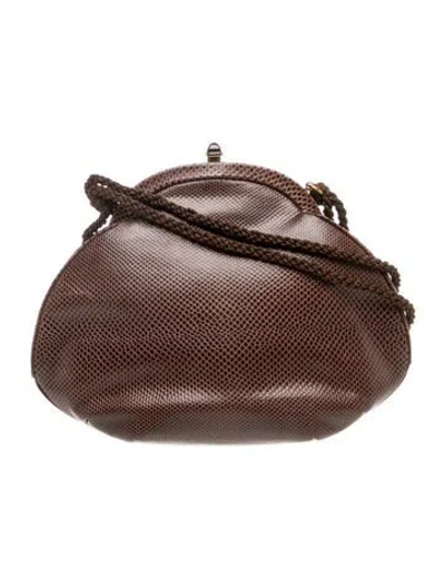 Pre-owned Judith Leiber Leather Evening Bag In Brown