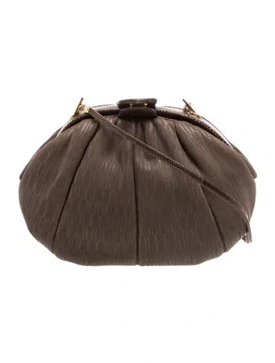 Pre-owned Judith Leiber Leather Evening Bag In Brown