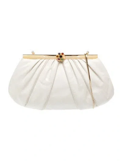 Pre-owned Judith Leiber Leather Evening Bag In Gold