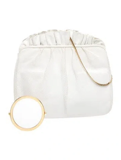 Pre-owned Judith Leiber Leather Evening Bag In Neutral