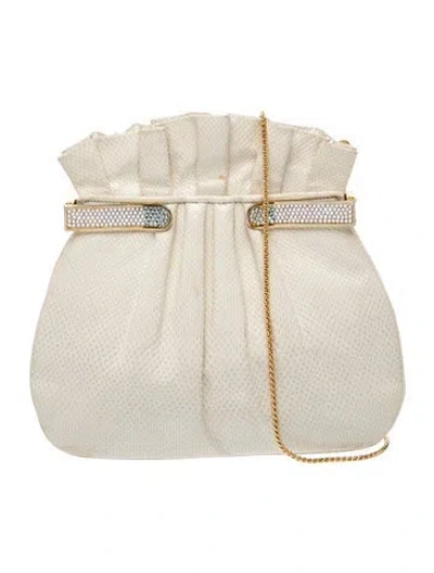 Pre-owned Judith Leiber Leather Evening Bag In Neutral