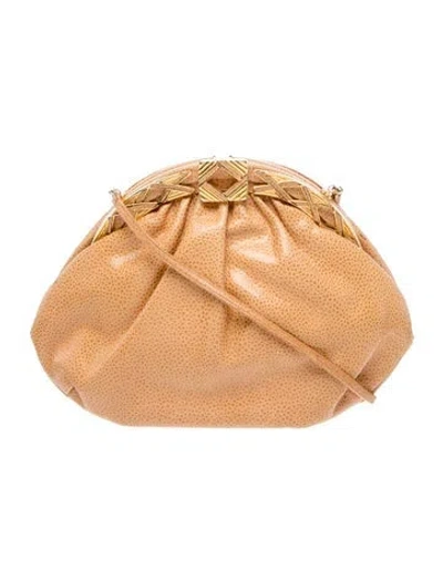 Pre-owned Judith Leiber Leather Evening Bag In Neutral