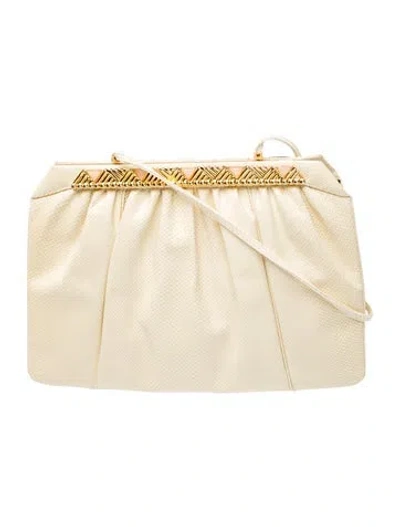 Pre-owned Judith Leiber Leather Evening Bag In Neutrals