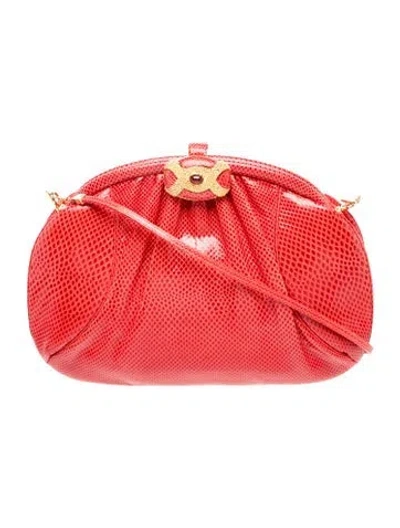 Pre-owned Judith Leiber Leather Evening Bag In Red