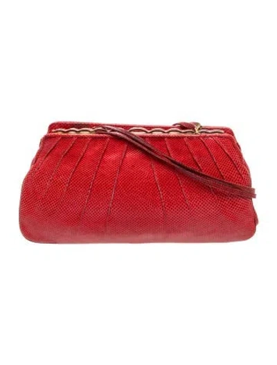 Pre-owned Judith Leiber Leather Evening Bag In Red