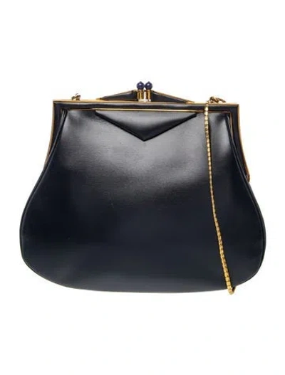 Pre-owned Judith Leiber Leather Evening Bag Vintage In Blue