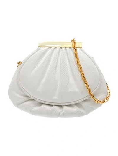 Pre-owned Judith Leiber Leather Evening Bag In White