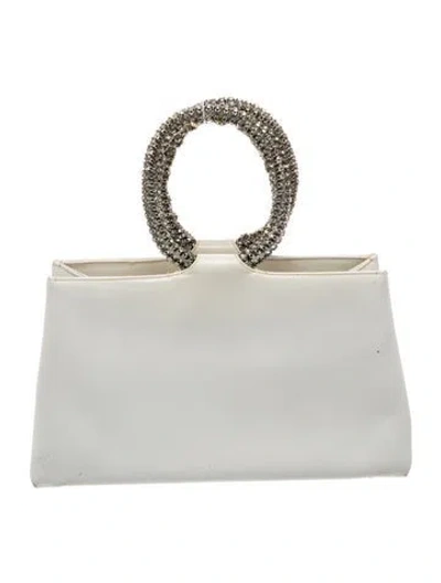 Pre-owned Judith Leiber Leather Evening Bag In White