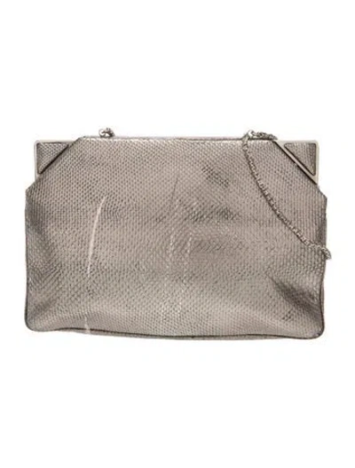Pre-owned Judith Leiber Leather Garment Bag In Gray