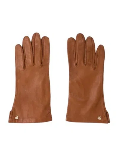 Pre-owned Judith Leiber Leather Gloves In Brown