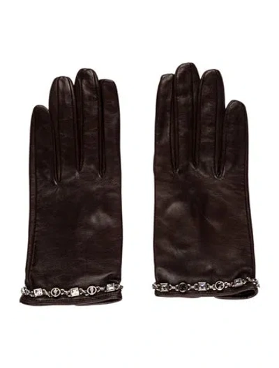 Pre-owned Judith Leiber Leather Gloves In Brown