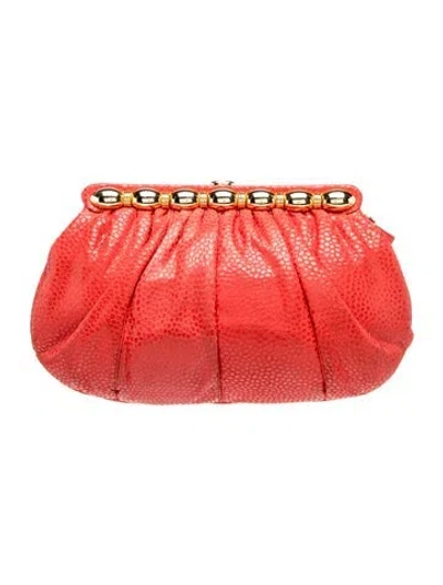 Pre-owned Judith Leiber Leather Karung Vintage In Pink