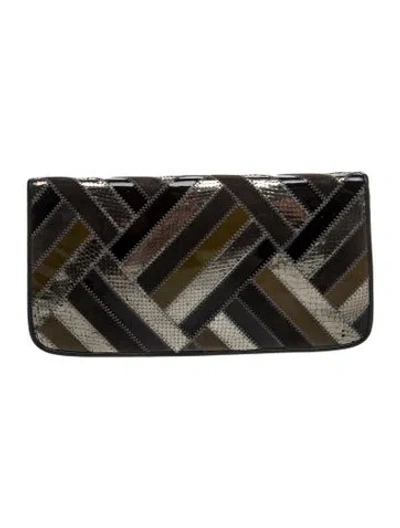 Pre-owned Judith Leiber Leather Minaudière In Black