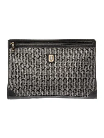 Pre-owned Judith Leiber Leather Portfolio In Grey