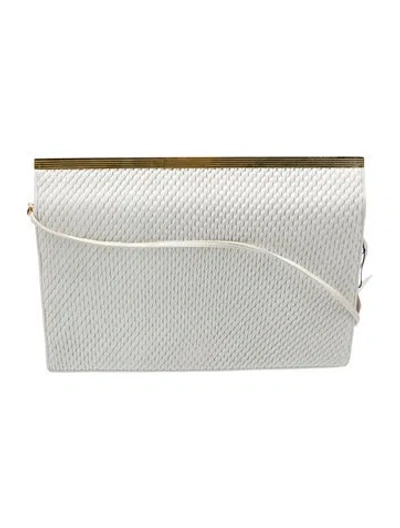 Pre-owned Judith Leiber Leather Portfolio In White