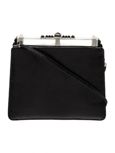 Pre-owned Judith Leiber Leather Shoulder Bag In Black