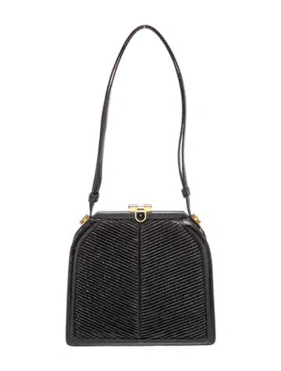 Pre-owned Judith Leiber Leather Shoulder Bag In Black