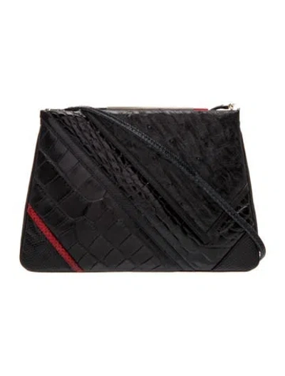 Pre-owned Judith Leiber Leather Shoulder Bag In Black