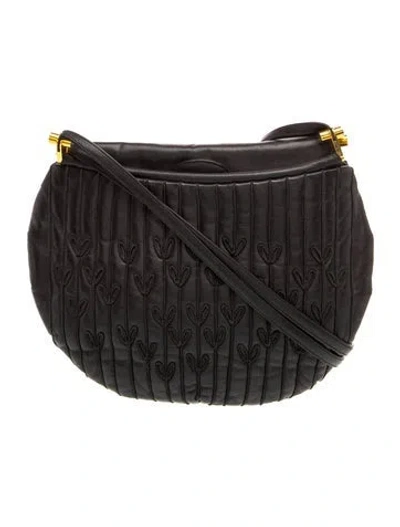 Pre-owned Judith Leiber Leather Shoulder Bag In Black