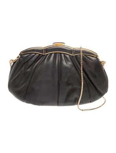 Pre-owned Judith Leiber Leather Shoulder Bag In Black